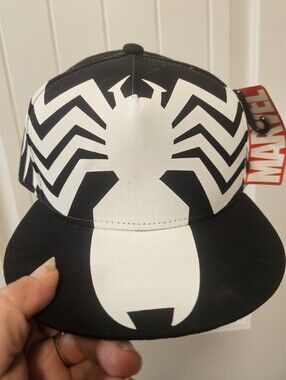Marvel Black & White Venom Graphic Adjustable Cap Hat. New